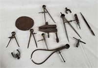 Lot Of Machinist Tools, Calipers File Clamp Etc.