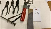 Assorted Tools, C Clamps, Pliers