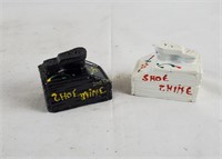 2 Sets Shoe Shine Box Miniature Metal S&p Shakers