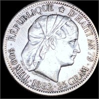 1882 Haiti Silver Gourde CLOSELY UNCIRCULATED
