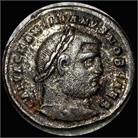 293-311AD Galerius Bronze-Silvered Follis NEAR UNC
