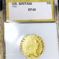 1793 Great Britain Gold Guinea PCI - EF40