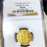 1779-89 Italian Gold Zecchino NGC - AU58