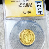 1709-22 Italian Gold Zecchino ANACS - AU50
