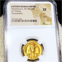 402-450 Roman Empire Gold Solidus NGC - XF