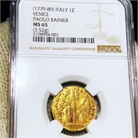 1779-89 Italian Gold Zecchino NGC - MS65