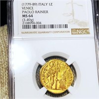 1779-89 Italian Gold Zecchino NGC - MS64
