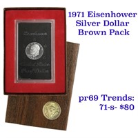 1971-s Proof Silver Eisenhower Dollar "Brown Ike"