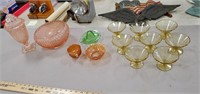 Assortment of Glassware - Pink Depression Glass,