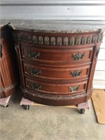 Marble Top 3 Drawer Night Cabinet