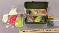 Fishing Tackle Box With Bait & Hooks