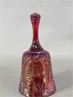 Red Carnival Glass Hand Bell