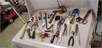 Box of Assorted Tools- Vintage Yankee Hand Drill,