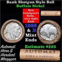 Buffalo Nickel Shotgun Roll in Old Bank Style 'Aut