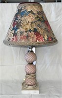 Vintage glass lamp with shade