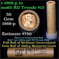 Shotgun Lincoln 1c roll, 1968-p 50 pcs Brandt Wrap