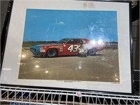 signed Richard Petty 1972 NASCAR print with