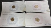 (4) Uncirculated Presidential $1 Coins A+++