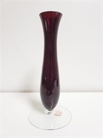 Holmegaards Glas ClearbBase Purple/Maroon Vase 8"
