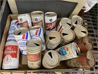 old beer cans red white and blue, schlitz, Old