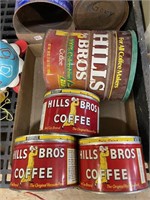 Hills Brothers coffee cans old style with wind