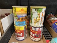 butternut coffee tins some hand-painted/decorated