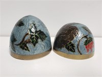 Brass and Enamled Egg 2 Pieces