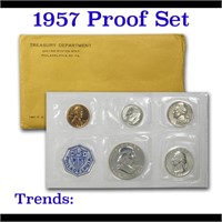 1957 Proof Set 5 coins