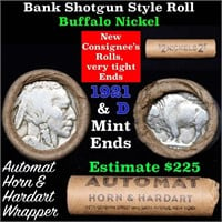 Buffalo Nickel Shotgun Roll in Old Bank Style 'Aut