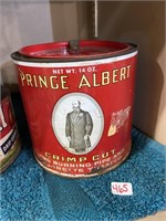Prince Albert cream cut tobacco can with lid