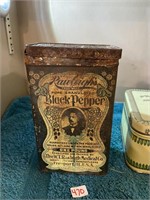 Rawleigh black pepper metal tin WT Raleigh