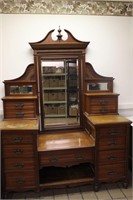Large Antique Wood Dressing Table