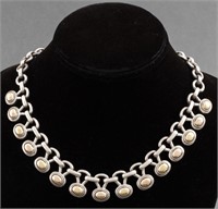 Mid-Century Modern Silver and 18K Gold Choker