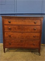 Antique Walnut Chest 4 Drawer Dresser