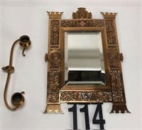 Brass shaving mirror needs candle holder solder