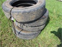 Four 225/70R19.5 tires for trailer