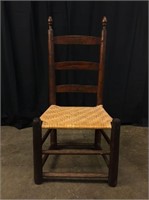 Wooden Chair with Wicker Seat