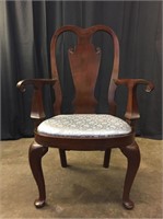 Vintage Biggs Queen Anne Walnut Arm Chair