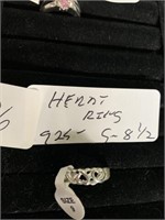Heart ring Marked 925 size 9