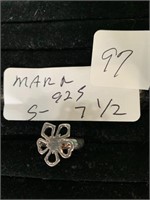 Flower Ring Marked 925 size 7 1/2