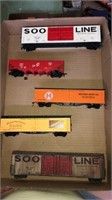 Flat of assorted train parts