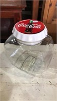 Coca Cola glass candy canister / cookie jar 9