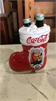 Coca Cola santa shoe cookie jar 9 inches tall