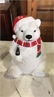1996 Coca Cola polar bear cookie jar 10 inches tal