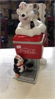 2000 Coca Cola  cookie jar polar bear and penguin