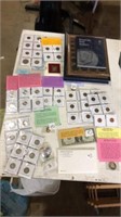 Large lot of assorted collectible coins and books.