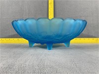 Vintage Indiana Garland Blue Frosted Bowl