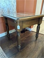 Wood Side Table with Glass cover