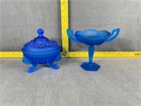 Westmorelane Blue Mist Footed Candy Dish & Compote