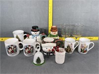 Christmas Cups, Bell & Candle Holder